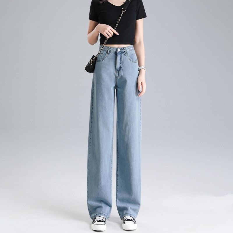 Tencel jeans wide leg pants for women in summer