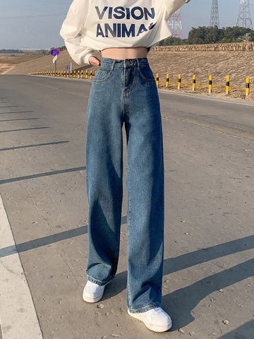 Wide Leg Jeans For Women Bottom Baggy Denim Pants Trousers